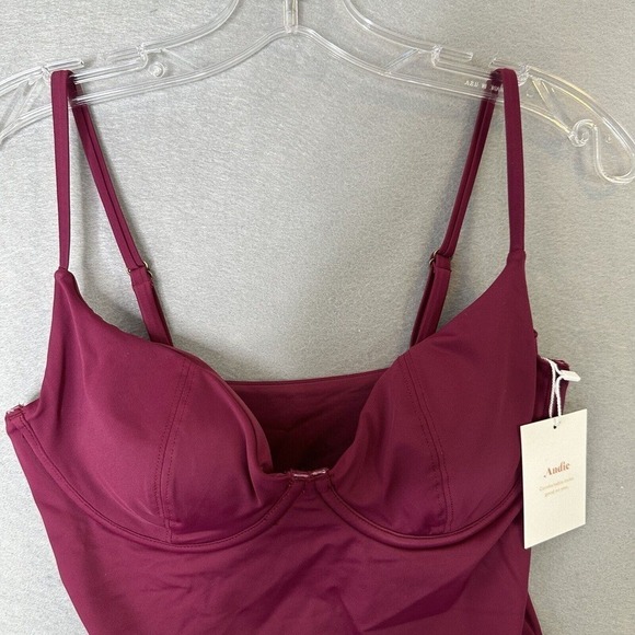 Andie Swimwear The Canary Tank Top Women Sz S Underwire Support Adjustable Comfy - Picture 2 of 10